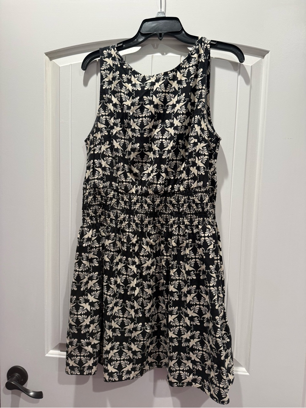 Universal Thread Black Floral Smocked Waist Mini Dress